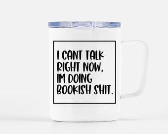 No puedo hablar en este momento, Bookish para ir taza de café, taza, taza de vidrio