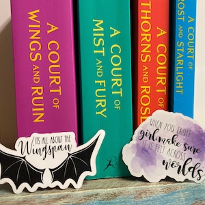 Wingspan, Bat boys, when you erupt girl,ACOTAR sticker, Nesta, A Court of Thorn and Roses, bookish sticker, book cart, Cassian, Azriel, Rhys