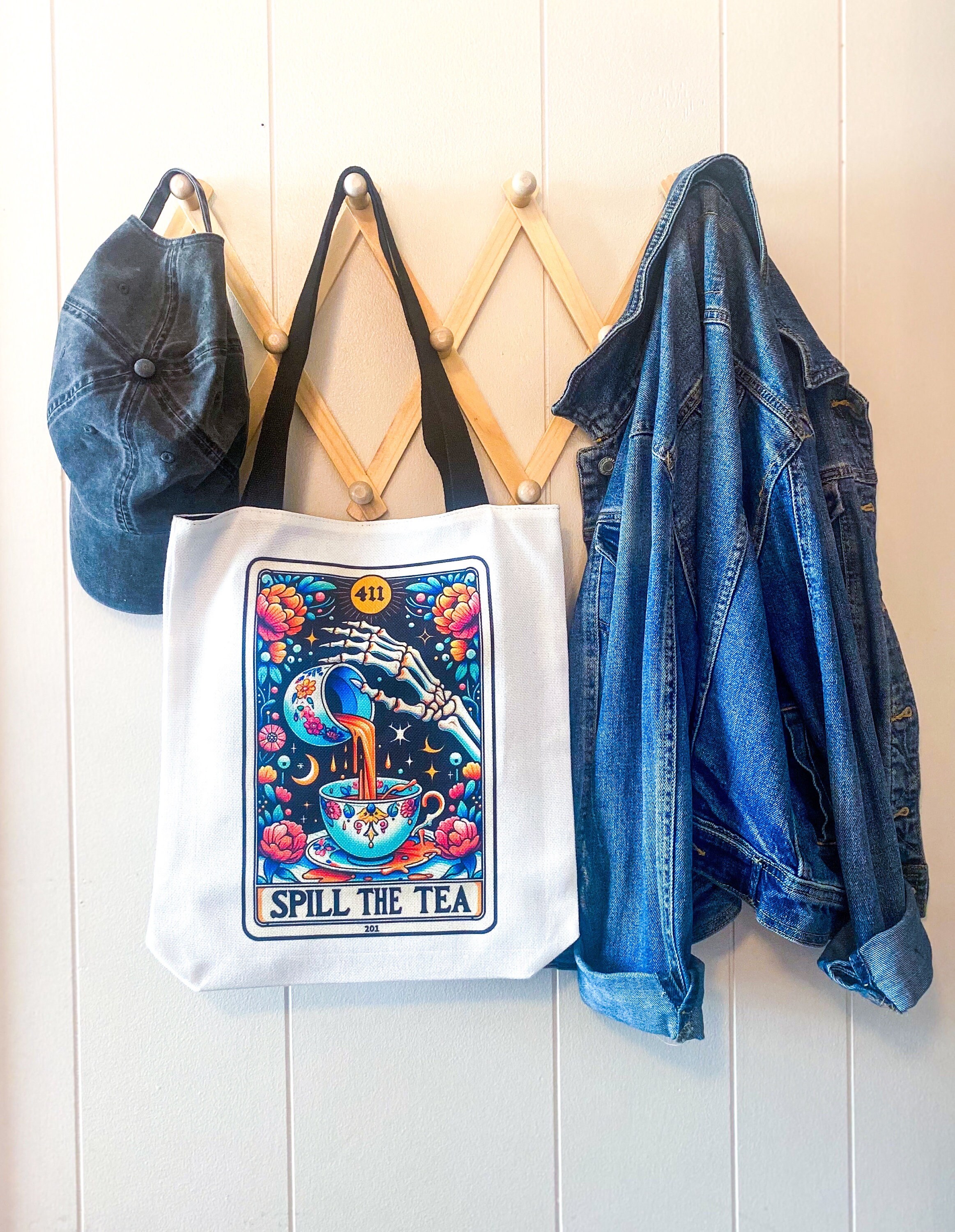 POFULL Suriel Tea Tote Bag | Bookish Gift For Book Lover | Canvas Book Tote With Literary Design | 15.35 X 13.38 Inches