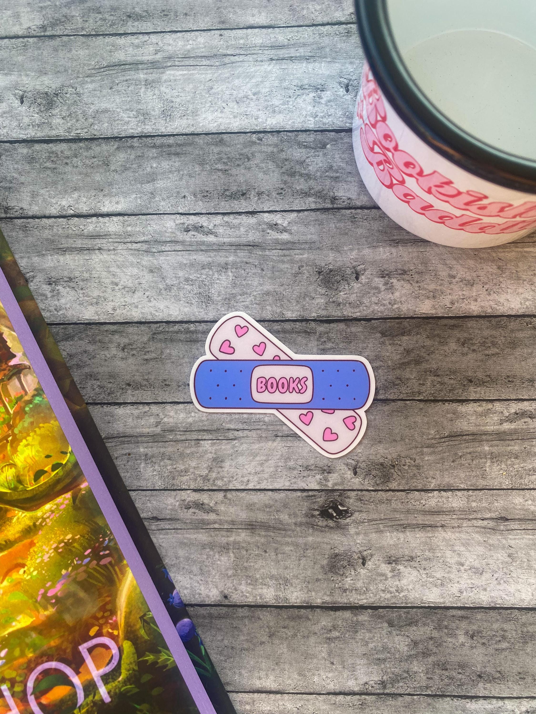 Matte Book Band-aid Sticker, Cute Bookish Sticker, Kindle Sticker ...