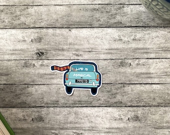 Pegatina mágica de coche volador, pegatina de mago, pegatina de kindle, carrito de libros, mate