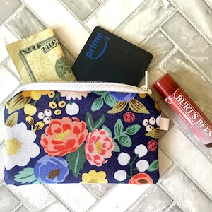 Cartera de tela con cremallera - Rifle Paper Co Fabric