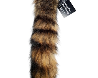 XL Real Fur Raccoon Tail, Keychain with Swivel Clasp, Costume Tail, XL Raccoon