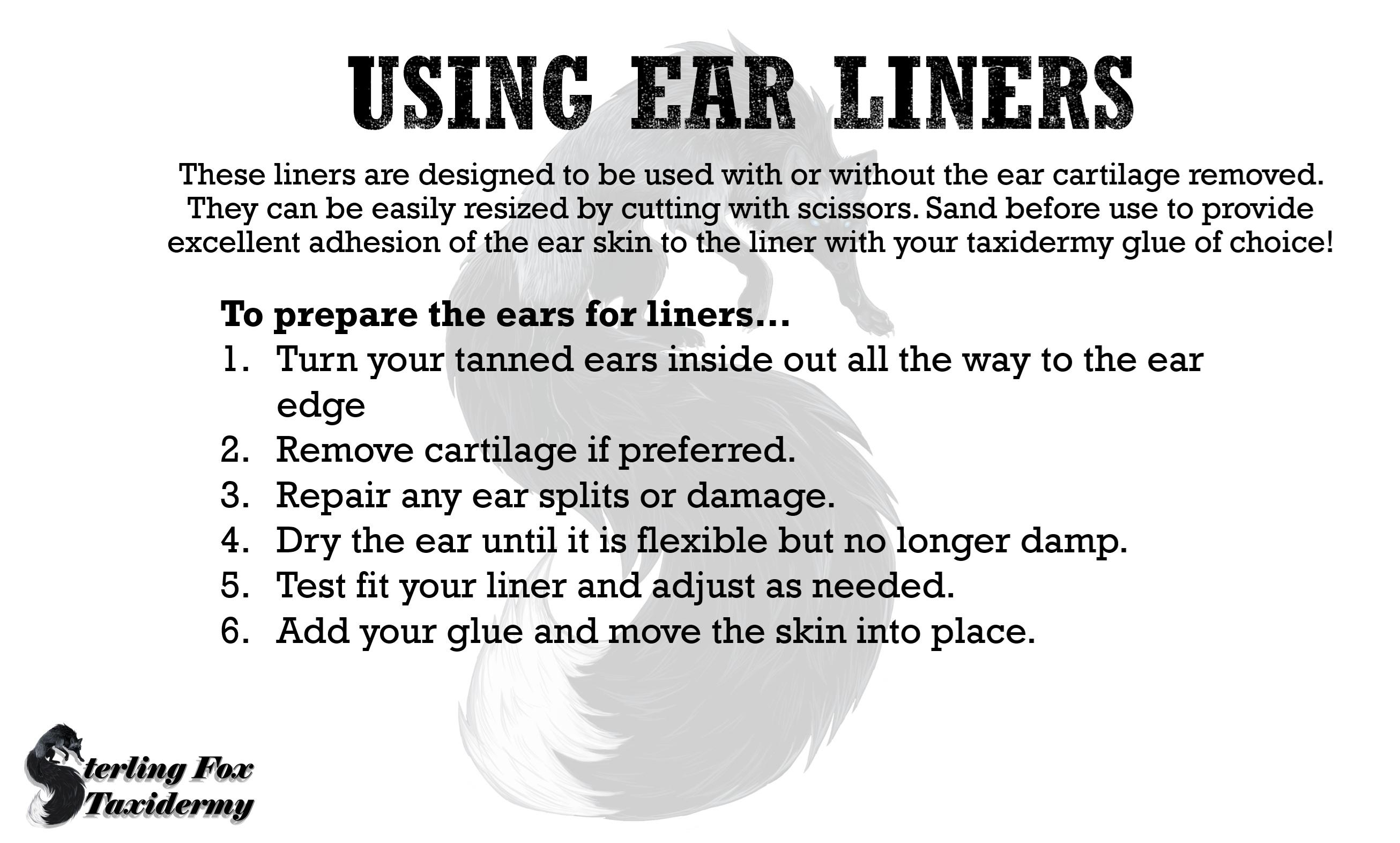 Taxidermy Ear Liner Pairs – Handmade Plastic Ear Inserts for Raccoon ...