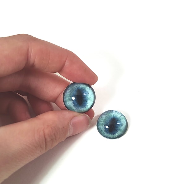 Fak Fak Long eye Brachycera　47mm(eye) Baby Fox Blue RF28 Taxidermy Eyes, Glass Eyes, Craft Eyes, Made to