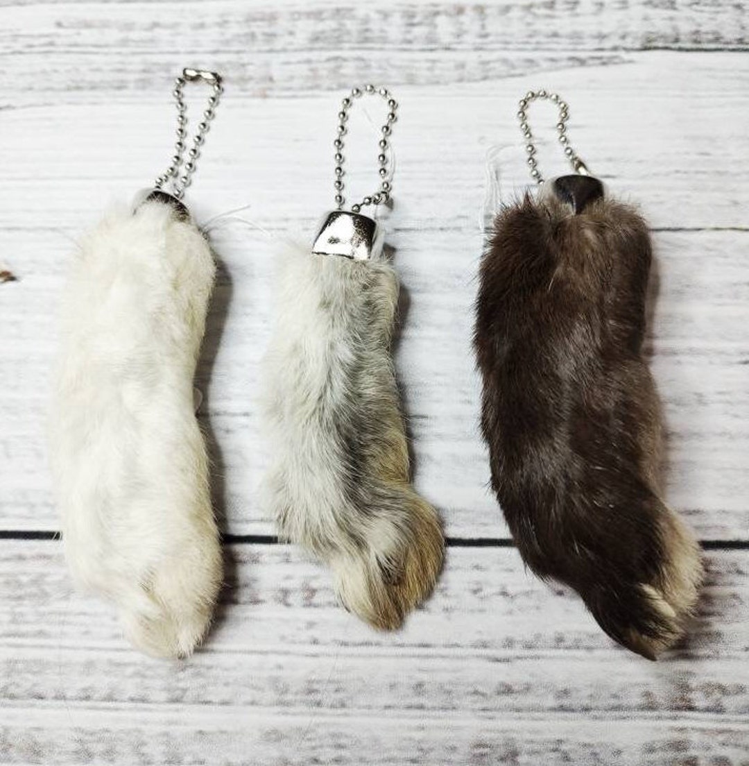 Colored Rabbit Paw Mini Fur Bag Charm