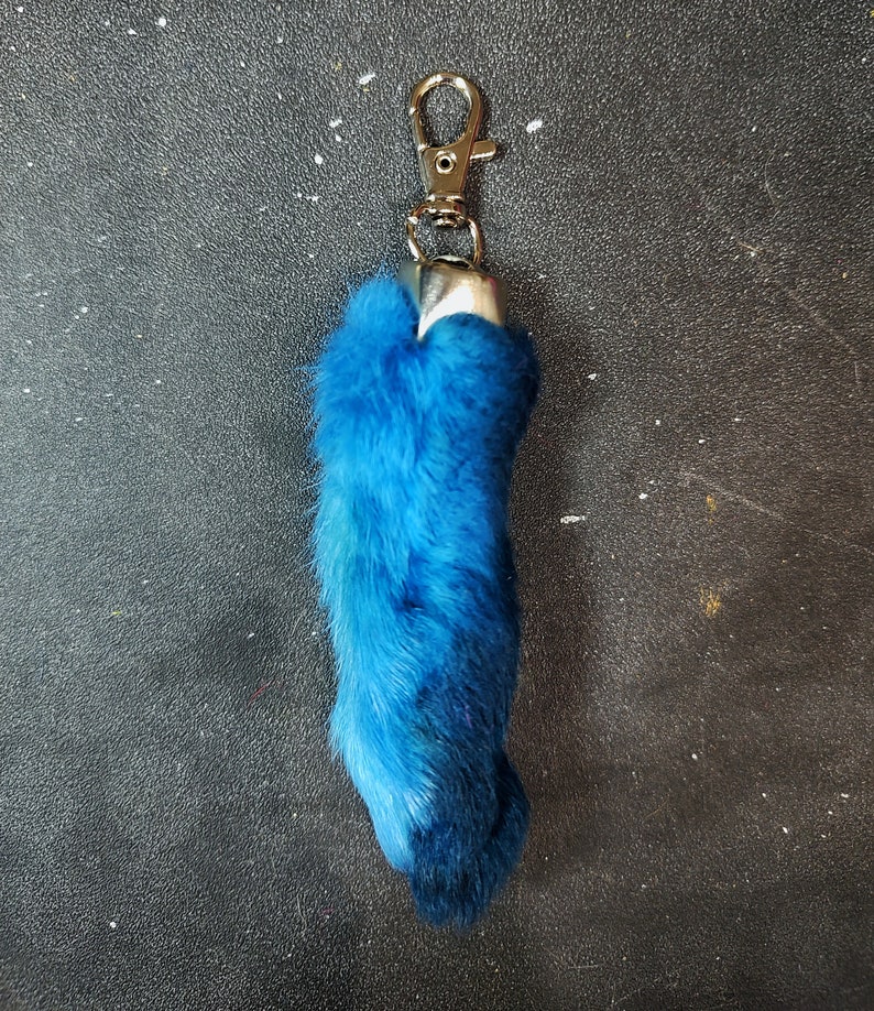 Lucky Rabbit Foot Keychain Charm, Midnight Blue, Real Rabbit Foot. - Etsy