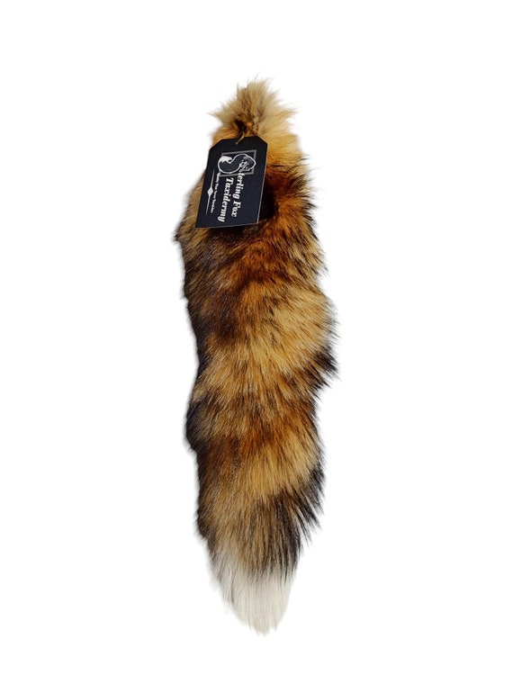 Red fox tail keychain new arrivals