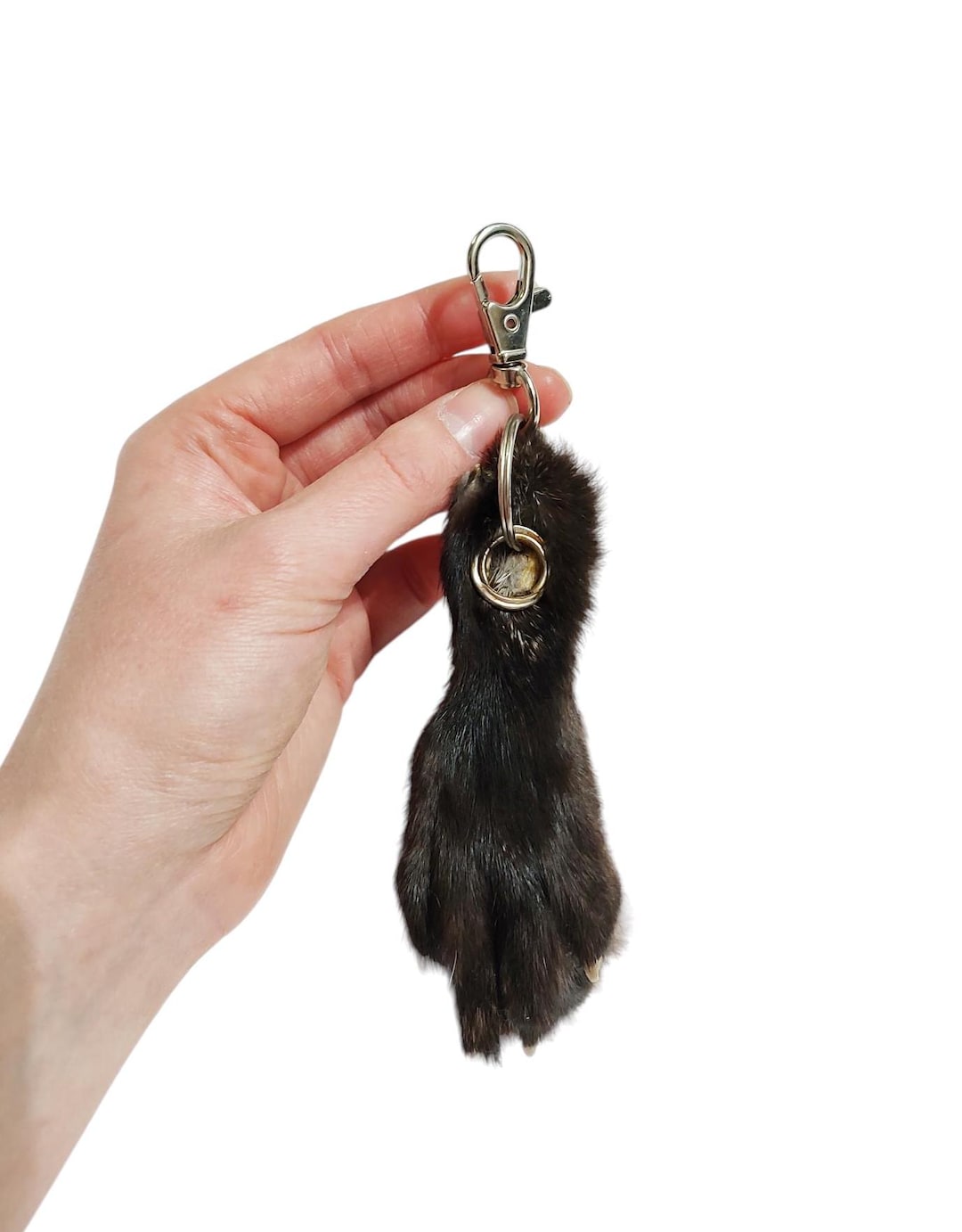 Choose Your Own, Real Fur Fox Paw Keychain With Swivel Clasp
