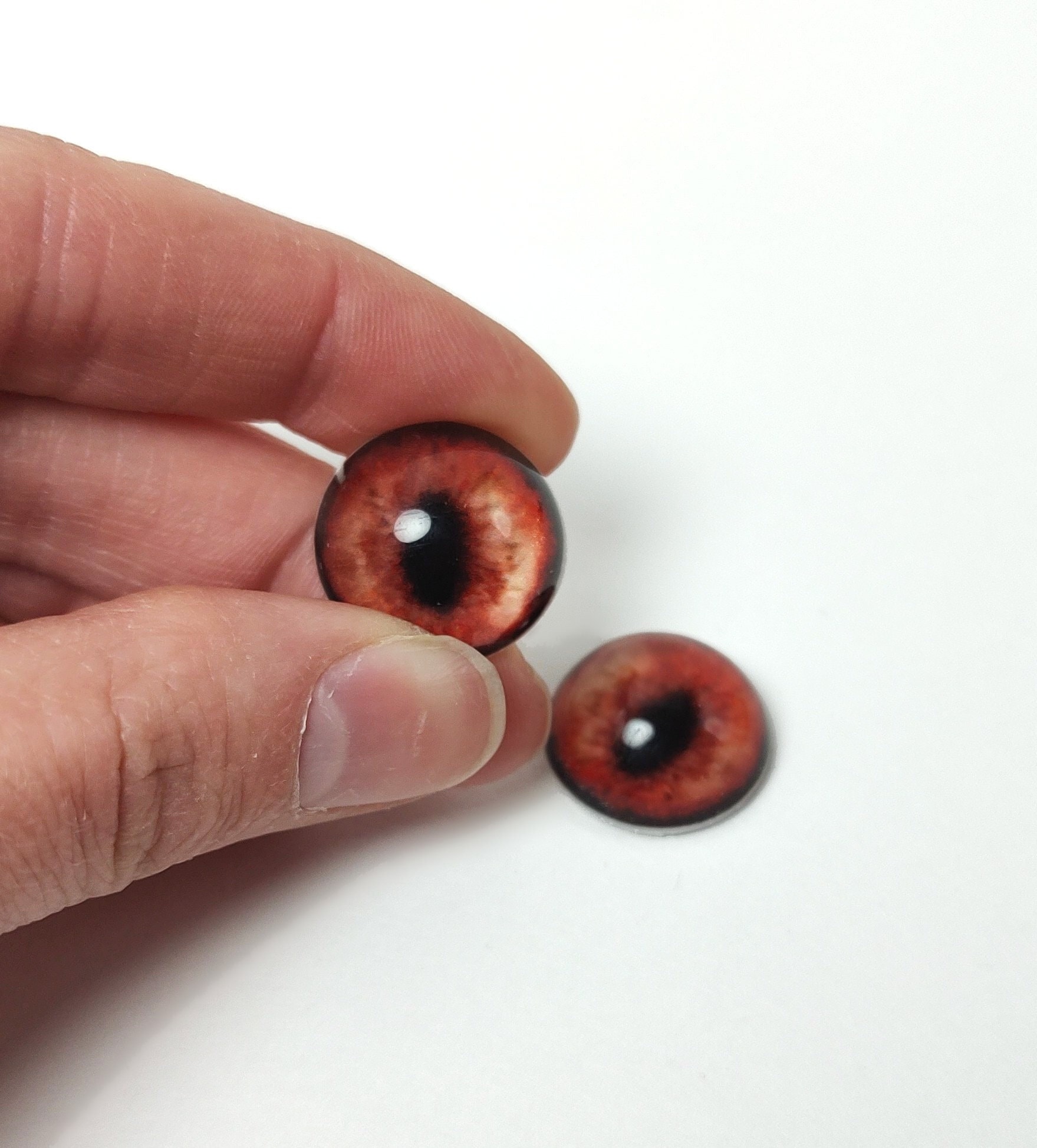 16mm Realistic Red Fox Glass Eyes - Set Of 2 For Taxidermy, Jewelry Making, Doll Crafts & More - View #3