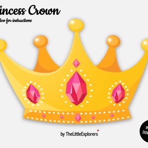 Princess Crown Printable, Digital Download, Birthday Printables