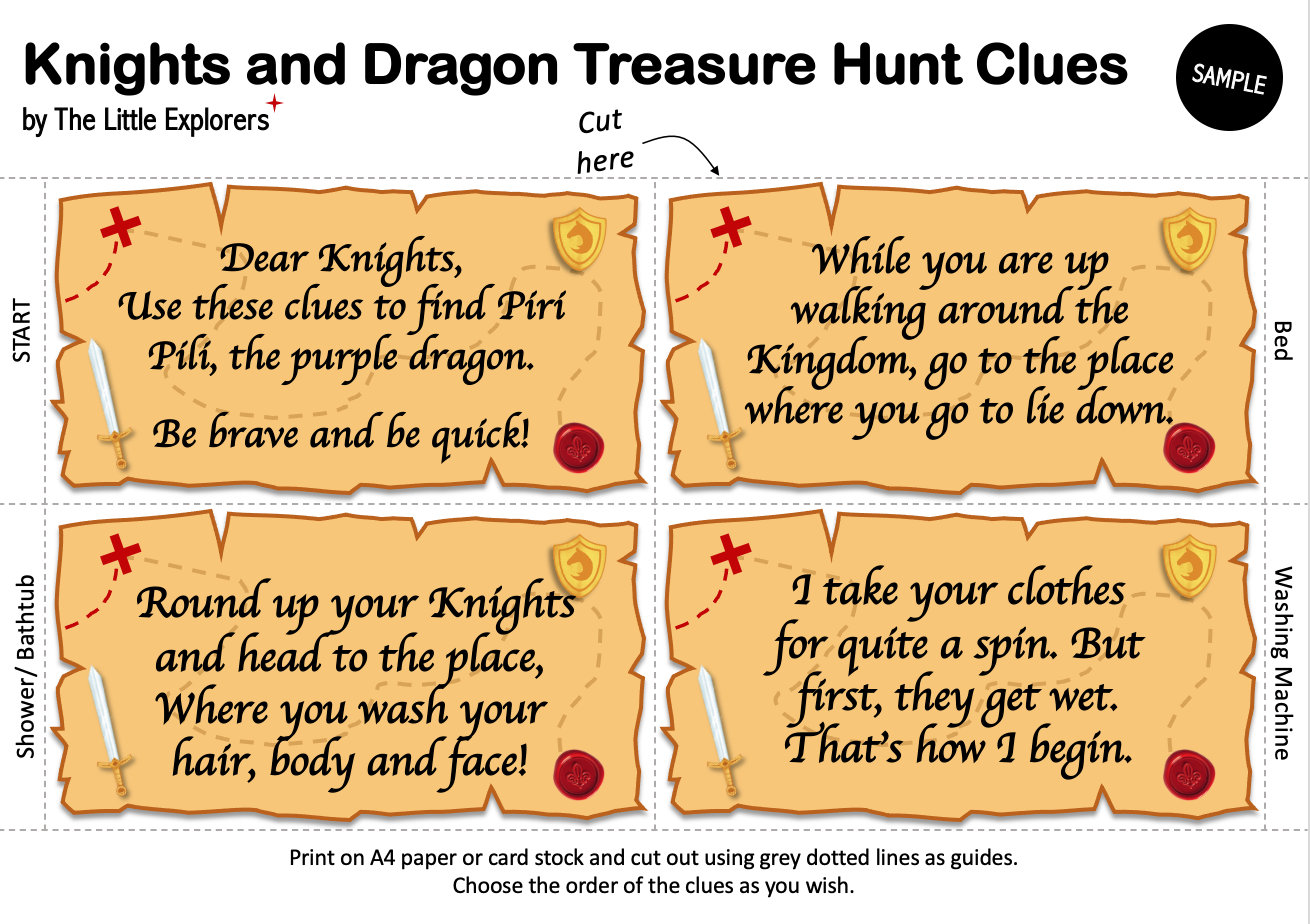 Ludo Board Game to print - Knight Version - Treasure hunt 4 Kids