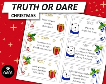 Truth or Dare, Christmas Game printable