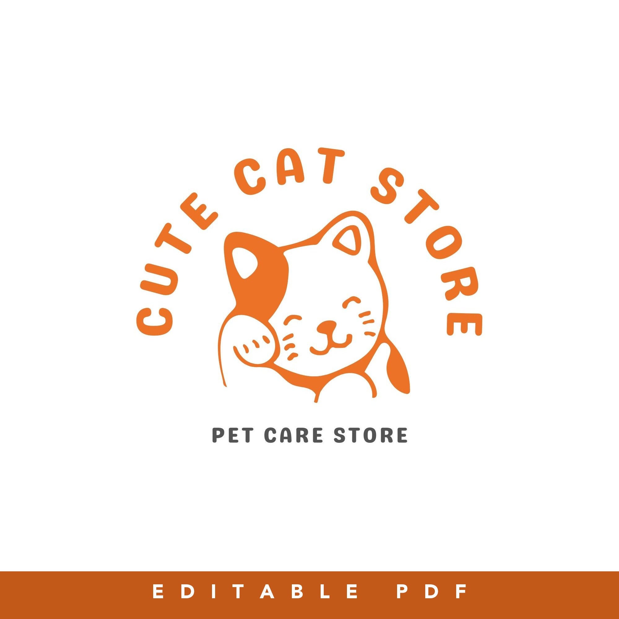 Cute Cat Store Design Printable Editable PDF Instant Etsy