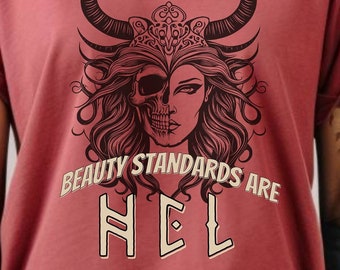 Hel Norse Goddess T-Shirt, Unisex Vintage Style Goddess of Death Garment-Dyed Gothic Graphic Tee