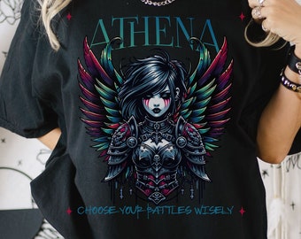 Athena T-Shirt, Unisex Vintage Band Tee Style,  Gothic Graphic Tee, Witchy Clothing