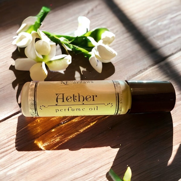 AETHER Orange Blossom & Marshmallow Perfume Oil - Organic Jojoba and Coconut Oil Roll-On Perfume