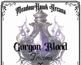 GORGON BLOOD - TRAUMA Intention Wax Melts with Crystals and Botanicals | Balsam & Berries Scent