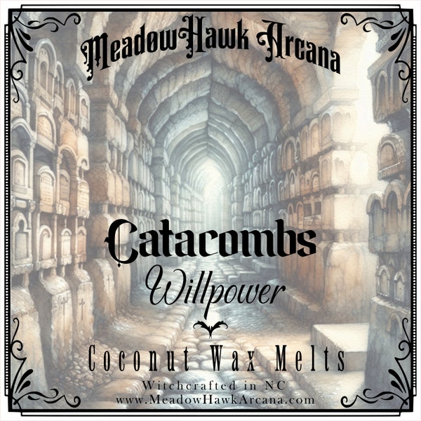 CATACOMBS - WILLPOWER Intention Wax Melts with Crystals and Botanicals | Moss & Stone Fragrance