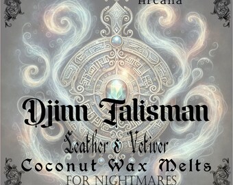 DJINN TALISMAN - Nightmare Intention Wax Melts with Crystals and Botanicals | Dark Leather, Booze, Jasmine Scented