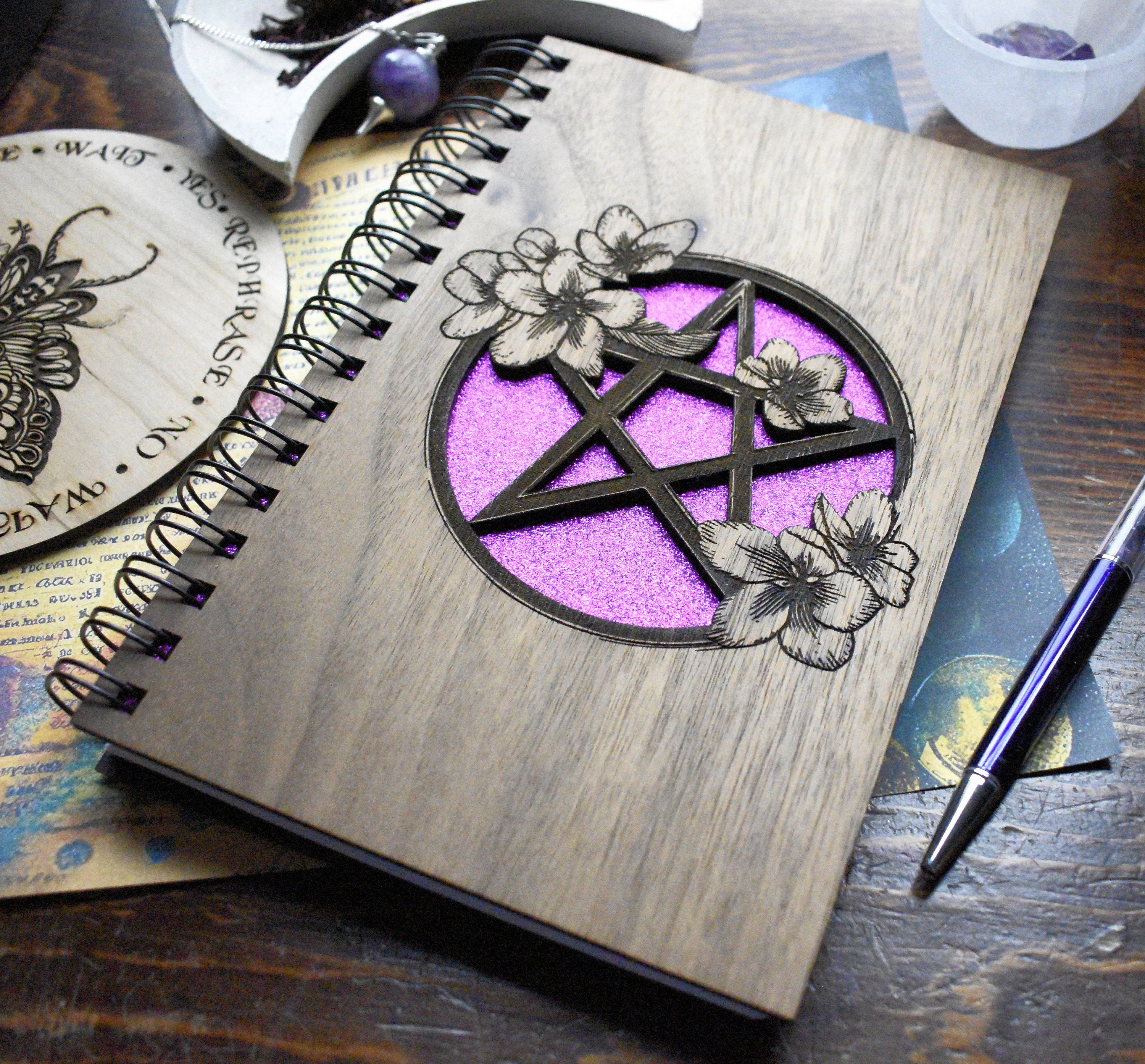 Pentagram Leather Journal: Large 7.5 X 10 Inches, 600 Blank Pages  Unleashing the Power of the Elements 