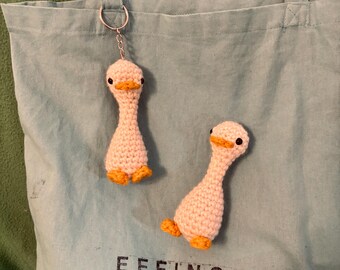 Crochet Goose Plush | Handmade Silly Goose Amigurumi | Pocket Goose | Goose Keychain | Farm Animal Gift | Stocking Stuffer