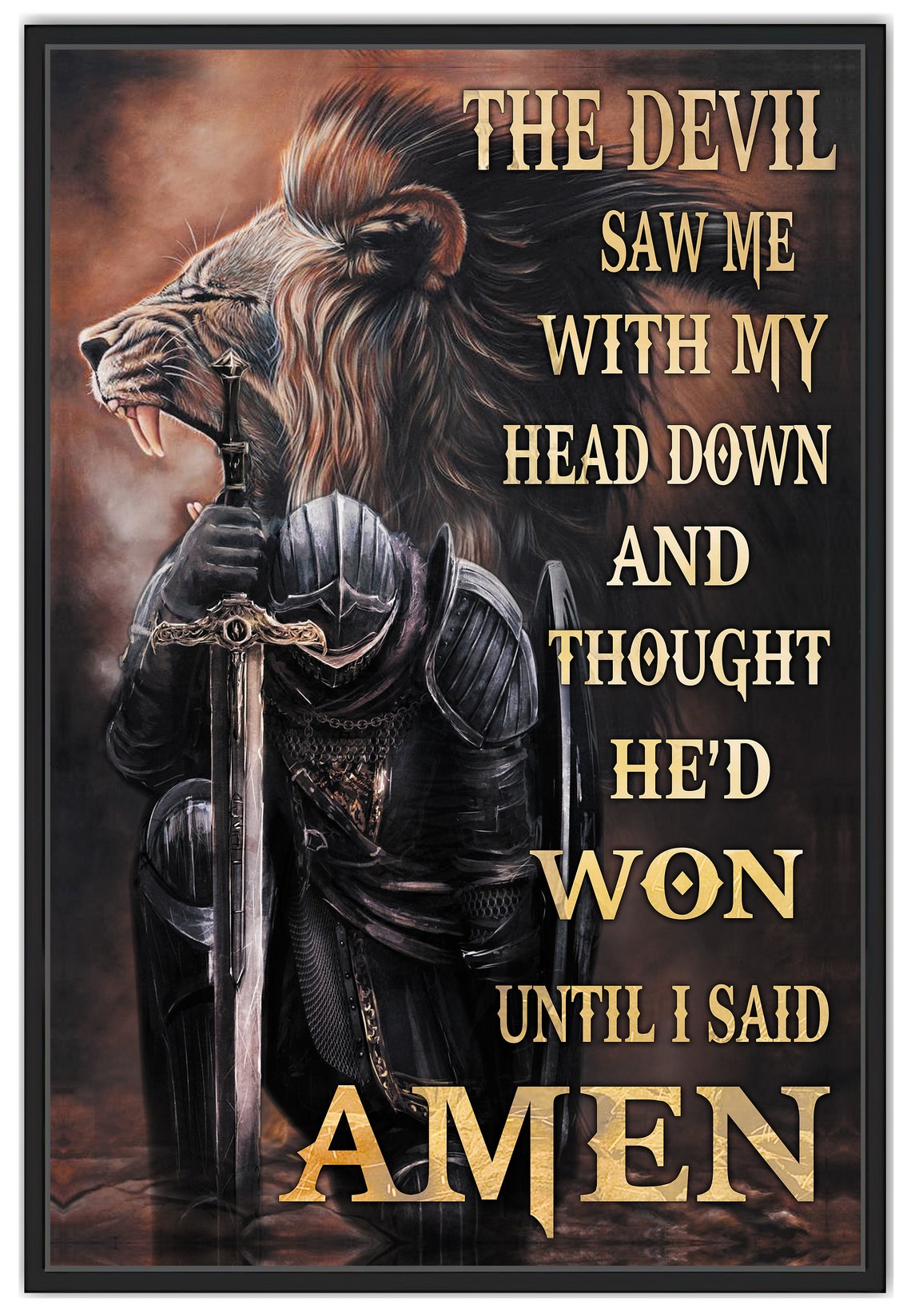 Jesus Poster Wall Art The Devil Saw Me with My Head Down And image 1