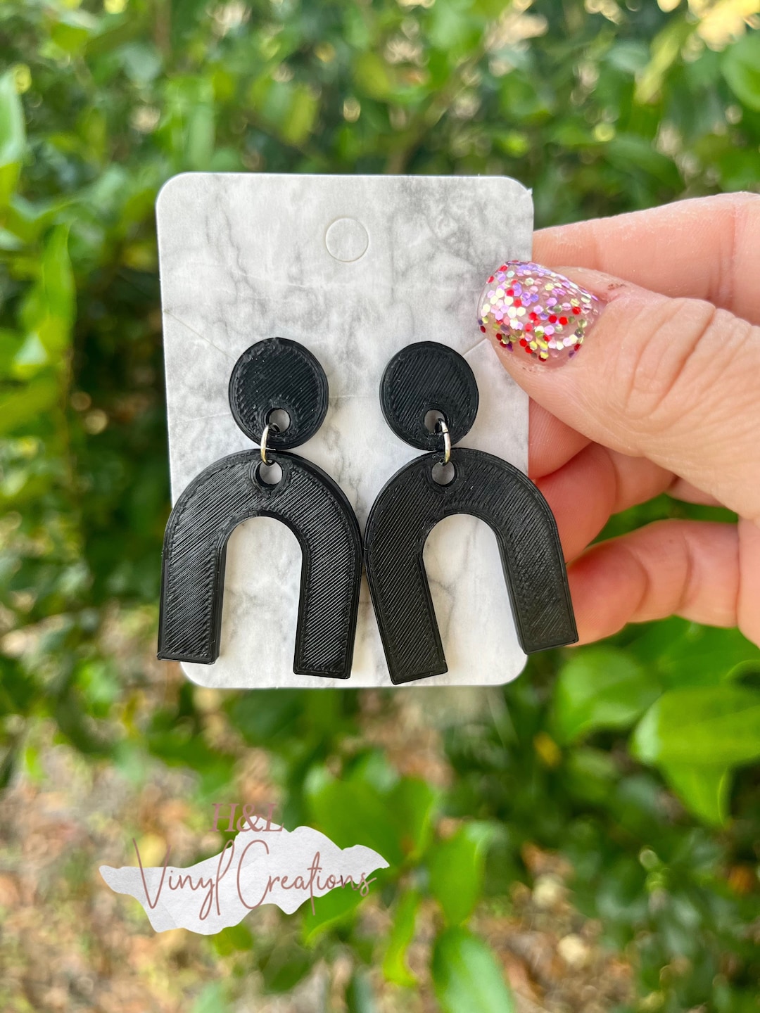 Arch Earrings, Dangle Earrings, Rainbow Arch Earrings, Geometric Shape ...