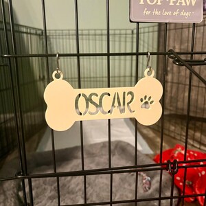 Personalized Dog Crate Name Tag: 3D Printed Bone Sign