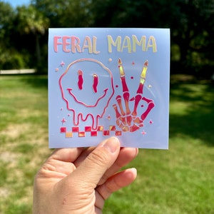 Feral mama decal, Skeleton hand, Mama sticker, Feral, Car decal, Vinyl decal, Vinyl sticker