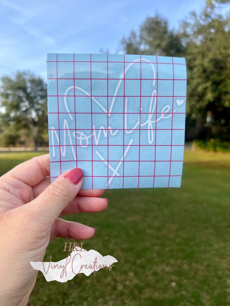 Pegatina de vinilo con forma de corazón para mamá, calcomanía para coche imagen 1