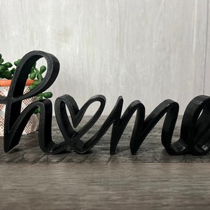 Home sign decor, Home, Free standing, Cursive home, Shelf decor, Housewarming gift, Mantel decor