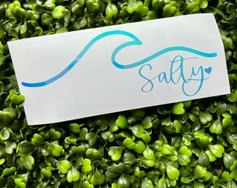 Ocean Wave Vinyl Decal, Salty Car Sticker