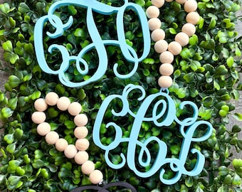 Monogram Car Charm, Personalized Initial Car Ornament, 3D Printed