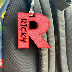 Personalized Kids Backpack Name Tag , Custom Name Keychain for School Bags