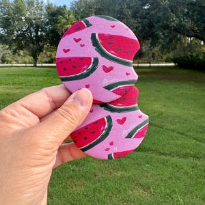 Fruit car coaster, Watermelon coasters, Neoprene coasters, Summer, Car coasters, Set of 2 coasters