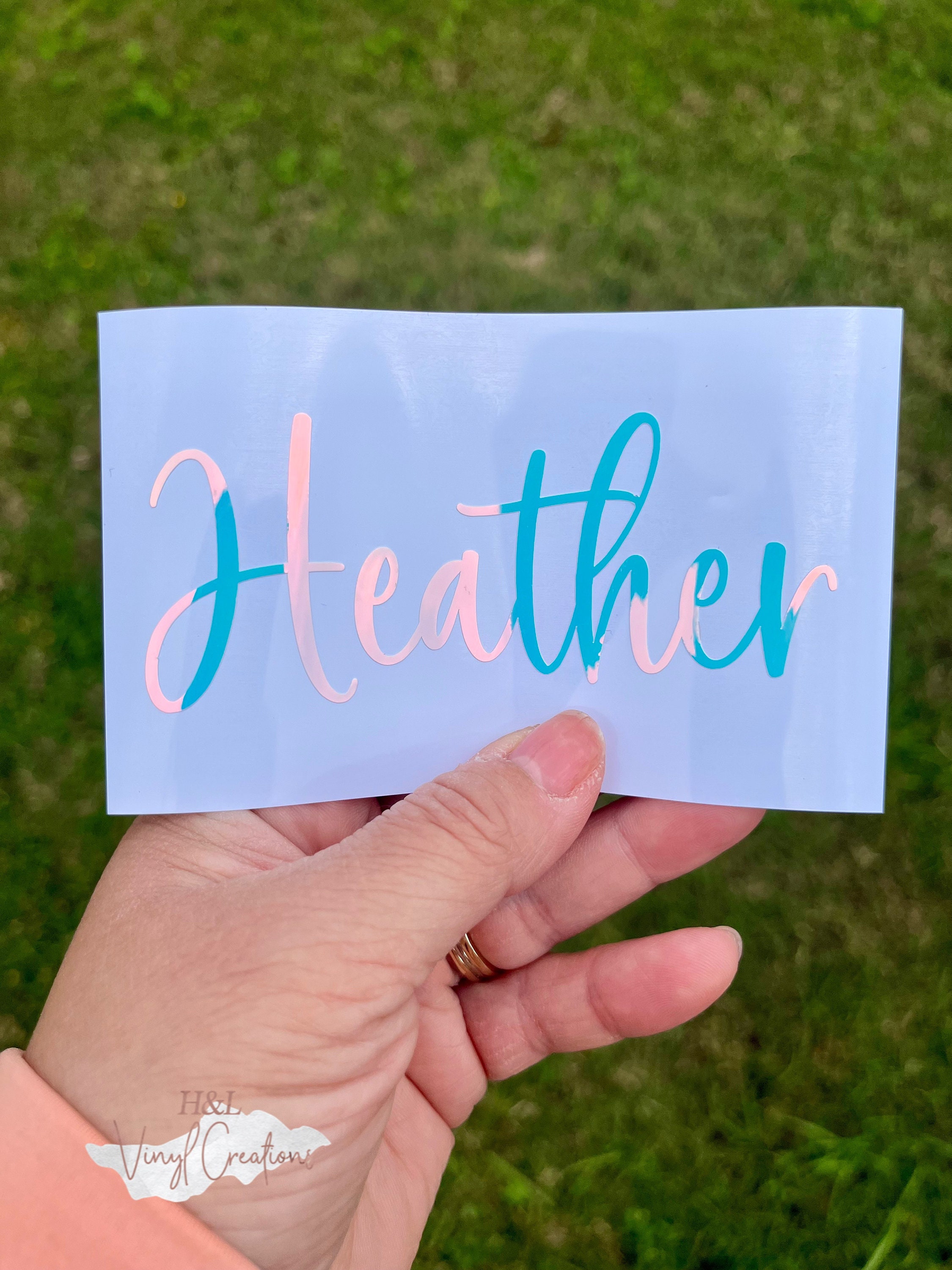 Personalized Name Vinyl Decal | Custom Script Name Sticker | Waterproof ...