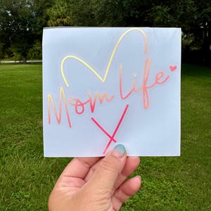Pegatina de vinilo con forma de corazón para mamá, calcomanía para coche imagen 10