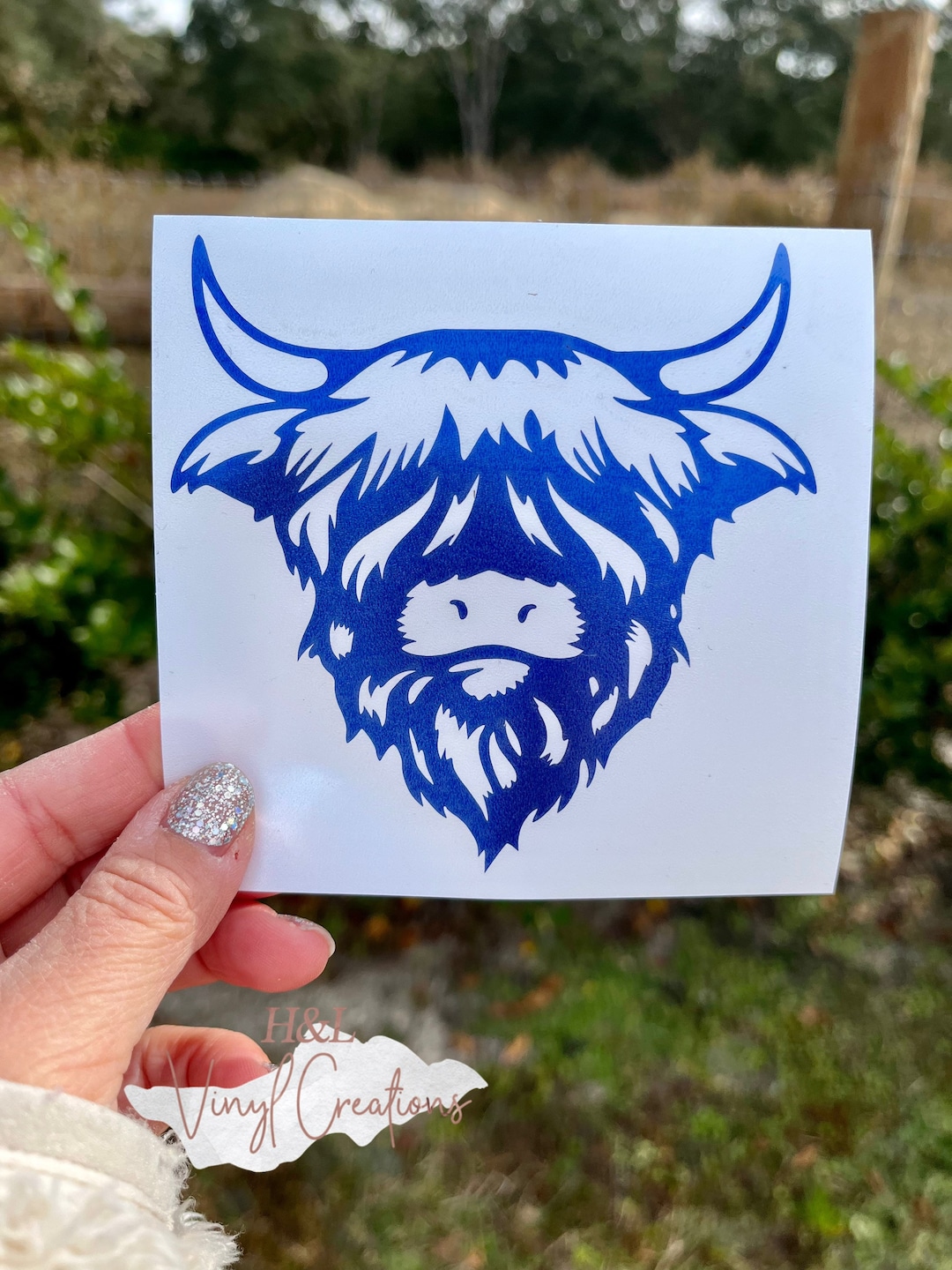 Highland Cow Vinyl Decal, Heifer Decal, Cow Sticker, Cow Car Decal