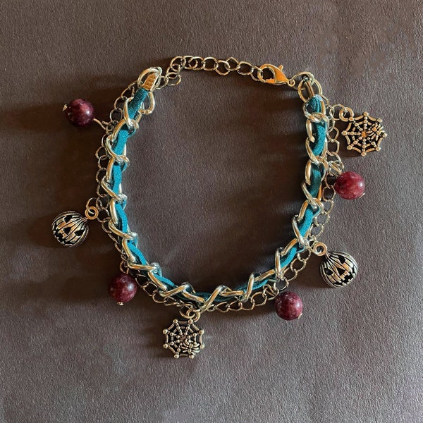 Bracelet à breloques en pierre naturelle avec charms