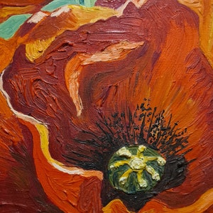 Peinture coquelicot Peinture coquelicot rouge Coquelicot rouge Coquelicots rouges Toile coquelicot Peinture de coquelicots Peinture de fleurs Peinture de coquelicots rouges Art mural image 4