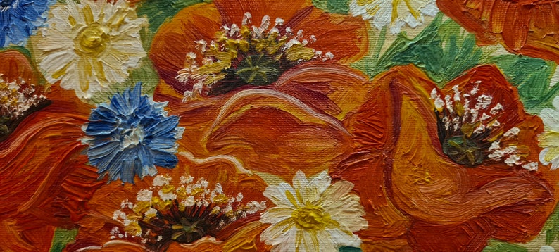 Peinture de coquelicot Peinture de coquelicot rouge Coquelicot rouge Coquelicots rouges Peinture de coquelicots Toile de coquelicot Nature morte coquelicots Peinture de fleurs Art de coquelicot image 4