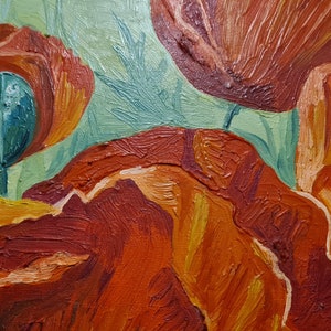 Peinture coquelicot Peinture coquelicot rouge Coquelicot rouge Coquelicots rouges Toile coquelicot Peinture de coquelicots Peinture de fleurs Peinture de coquelicots rouges Art mural image 6