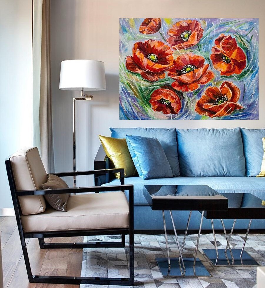 Poppy Painting Red Poppy Painting Red Poppies Painting Red Poppy Red ...