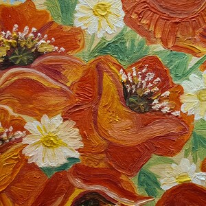 Peinture de coquelicot Peinture de coquelicot rouge Coquelicot rouge Coquelicots rouges Peinture de coquelicots Toile de coquelicot Nature morte coquelicots Peinture de fleurs Art de coquelicot image 3