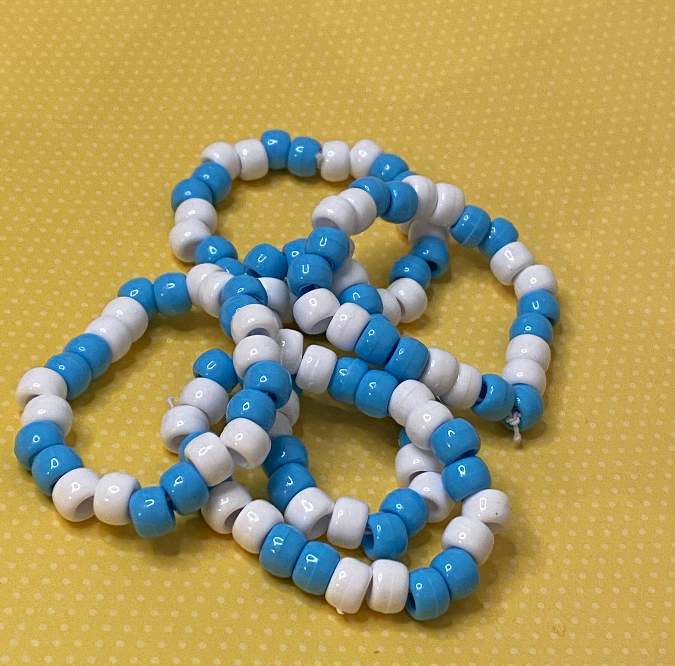 Blue and white beaded bracelet Etsy