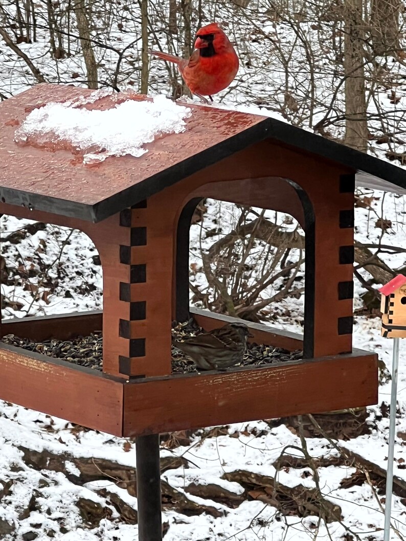 Bird Feeder Amish Handmade From Pine Wood Best Bird Feeders Etsy