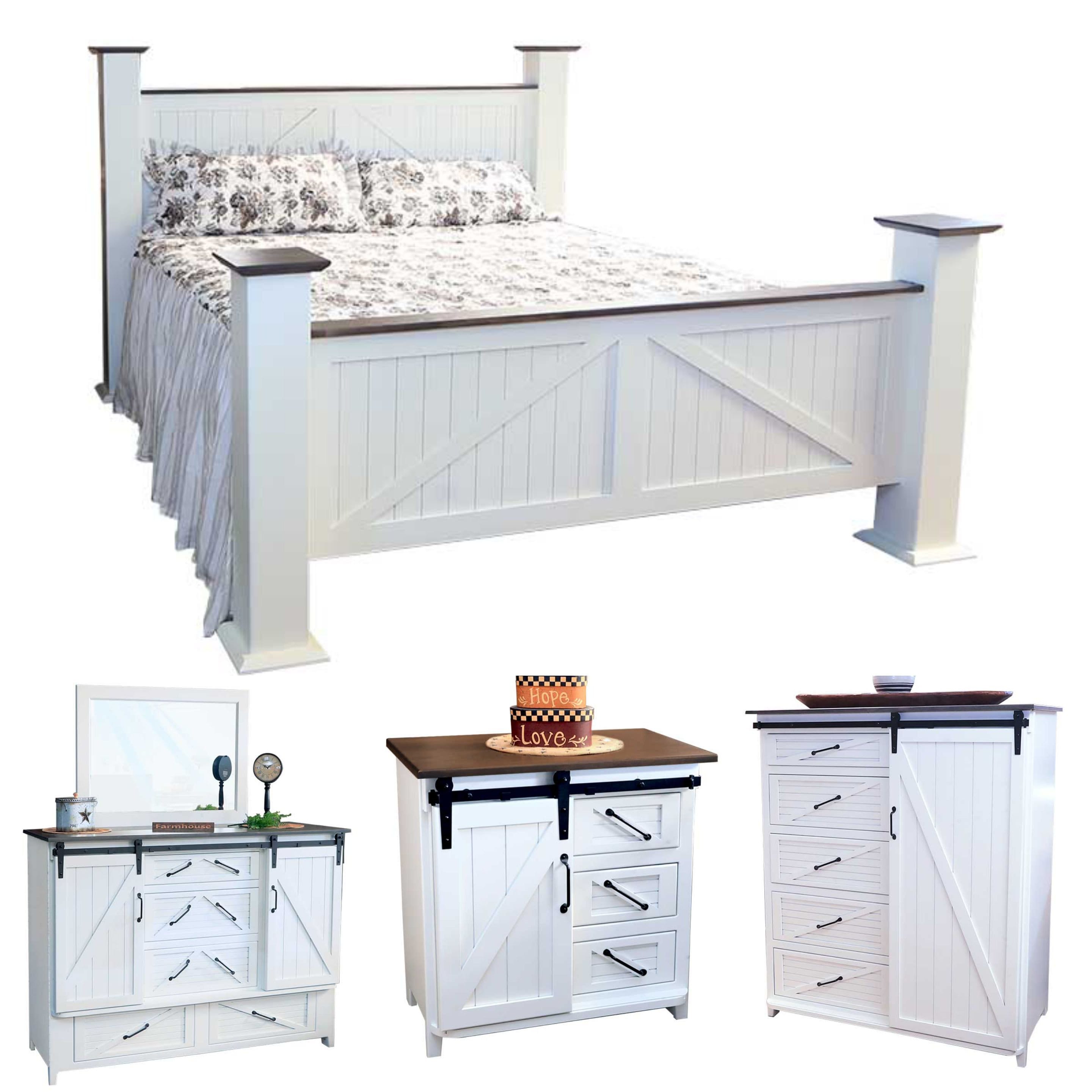 Amishmade Farmhouse Bedroom Set, King Size Bedroom Set, Solid Wood ...