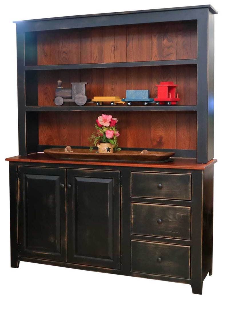 Amishmade Kitchen Hutch Cabinet Solid Wood Cabinet Buffet and Hutch ...