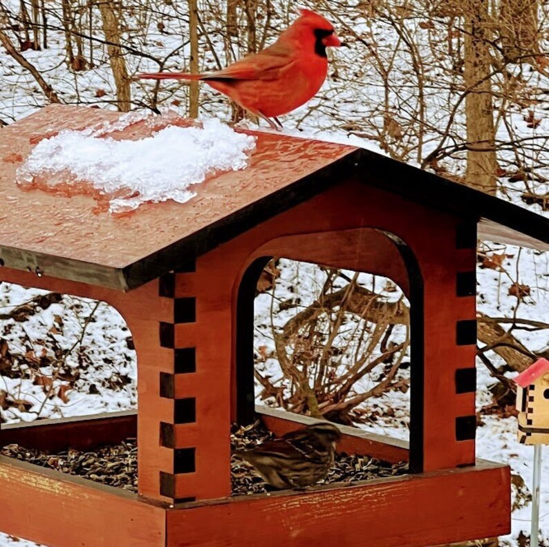 Bird Feeder Amish Handmade From Pine Wood Best Bird Feeders Etsy